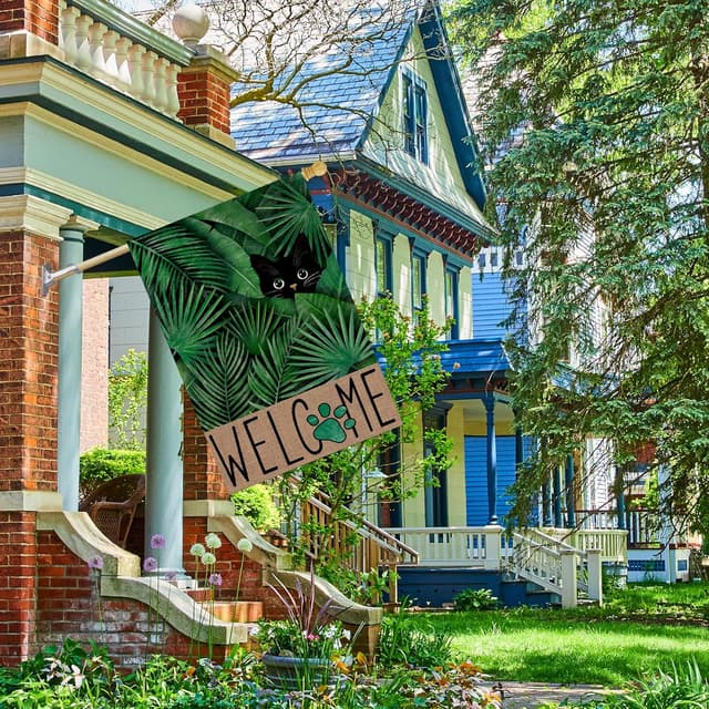 Thumbnail 3 de FUYUCHEN Welcome Summer Burlap House Flag 28x40 in 🏡