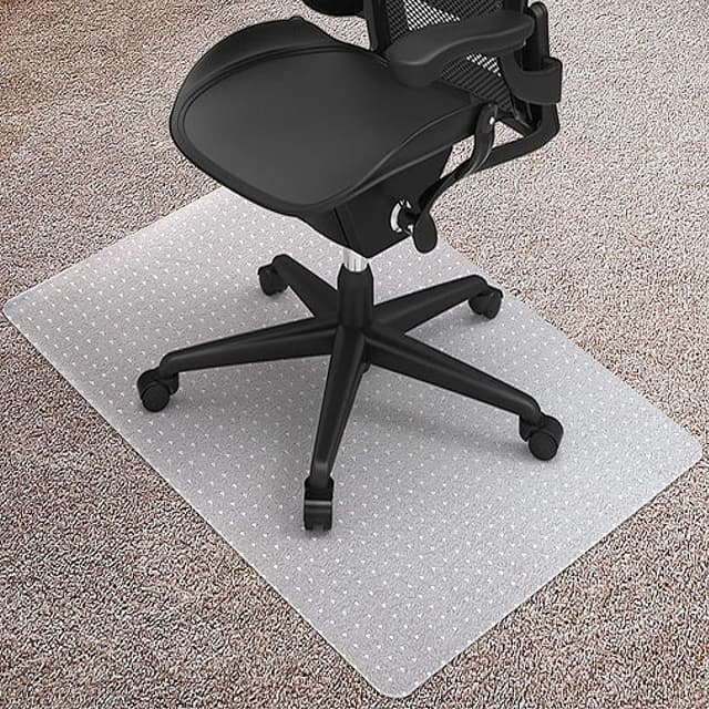 Detalle 2 de Kuyal 75x120cm Clear PVC Chair Mat for Low & No-Pile Carpet Floors (BPA Free)