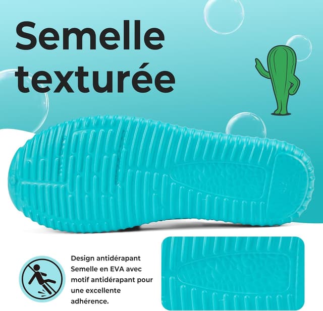 Detalle 2 de SAGUARO chaussons de jardin homme/femme anti-dérapants avec trous de drainage (tailles 36-45 EU)