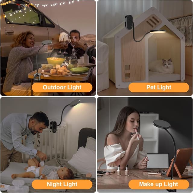 Thumbnail 6 de ZAPLIT 97 LED Akku Leselampe Bett mit USB-C, 40 cm flexiblem Schwanenhals & 3 Farbmodi