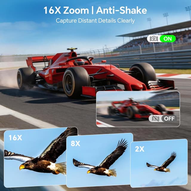 Detalle 2 de Digital Camera 4K 64MP Vlogging Camera with 3-inch LCD, Dual Lenses and 16x Zoom