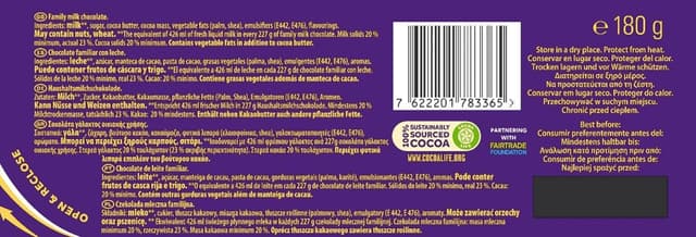 Thumbnail 1 de Cadbury Dairy Milk 180g 🍫 Chocolate con Leche Cremoso y Sostenible