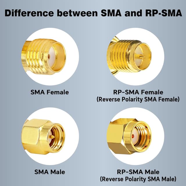 Detalle de Boobrie Upgraded RP-SMA Male to RP-SMA Female 1m RG58/U coaxial extension cable