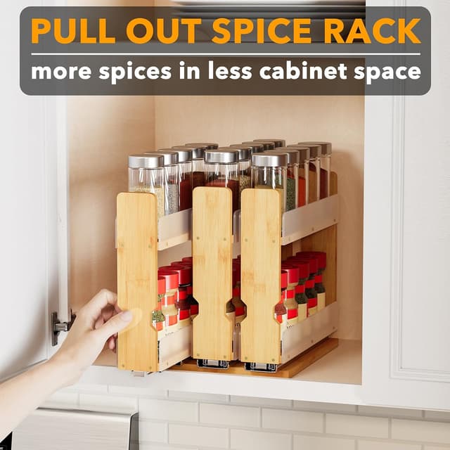 Thumbnail 4 de SpaceAid Bamboo Pull Out Spice Rack Organizer