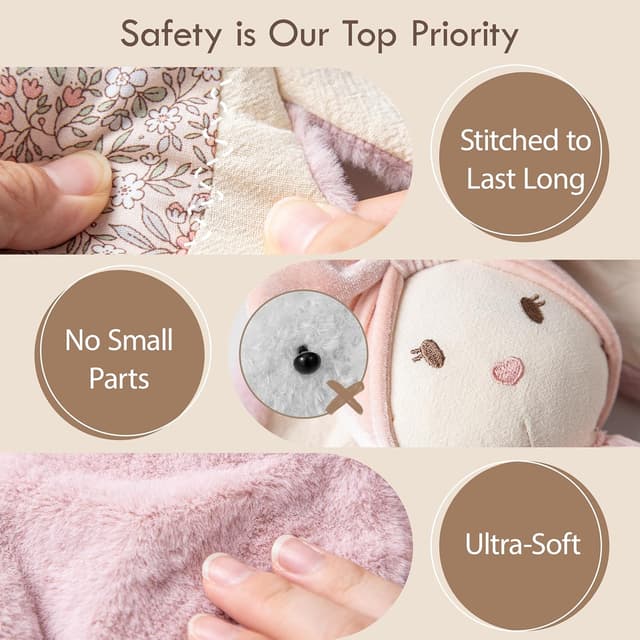 Thumbnail 6 de Moonkie Baby Comforter Bunny Security Blanket with Silicone Teether