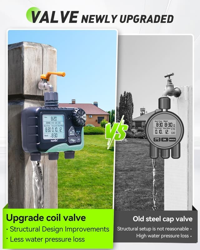 Detalle 2 de RAINPOINT centralina irrigazione con 3 uscite indipendenti e timer automatico (display LCD)