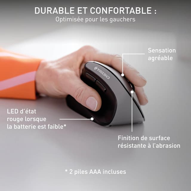 Detalle 1 de Cherry MW 4500 Left, souris ergonomique 2,4 GHz