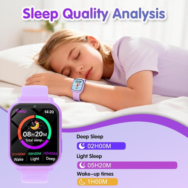 Detalle 2 de Kids Smart Watch with Sports: 1.8" HD smartwatch for boys and girls (IP68) with pedometer, sleep monitor & games