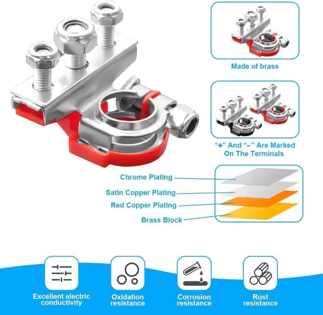Thumbnail 5 de URAQT connecteur de borne de batterie 12V, paire