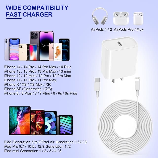 Thumbnail 6 de Apple Fast Charger 10ft Lightning Cable for iPhone