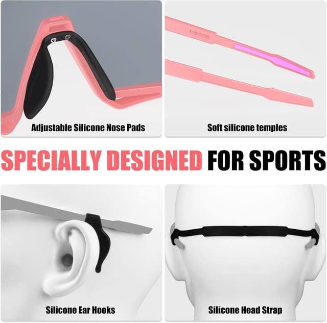 Detalle de X-TIGER Occhiali da ciclismo polarizzati TR90 con 5 lenti intercambiabili