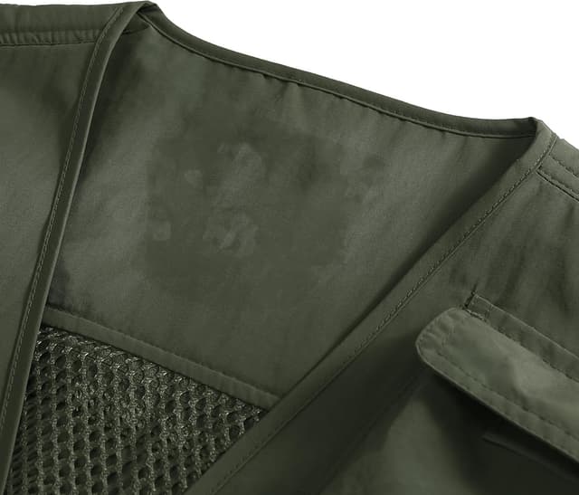 Detalle de Gilet de pêche YOUTHUP pour homme, léger et respirant avec 12 poches