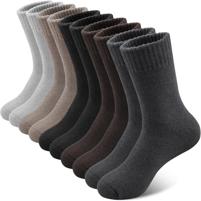 Detalle de SIMIYA Merino Wool Socks for Men (5 Pairs) – Thick Thermal Hiking Crew Socks