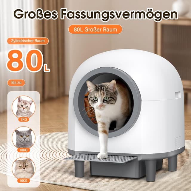 Detalle 2 de RWSRW Automatisches Katzenklo XXL 80 l