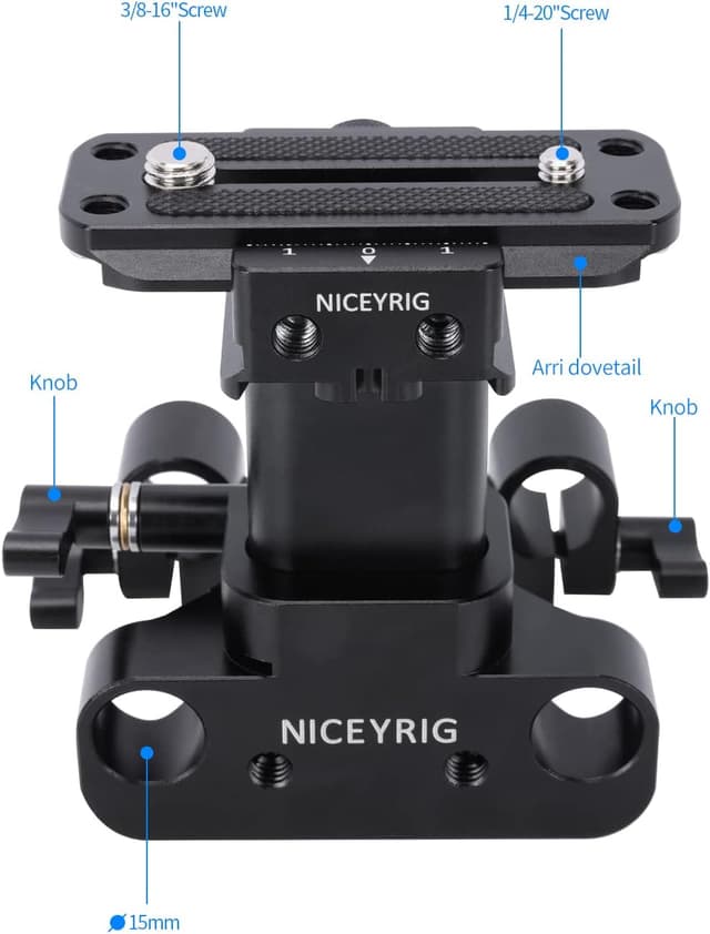 Detalle de NICEYRIG Baseplate with Arca Lifting 29mm Head Baseplate (15mm Rod Rail Clamp) for Camera 548