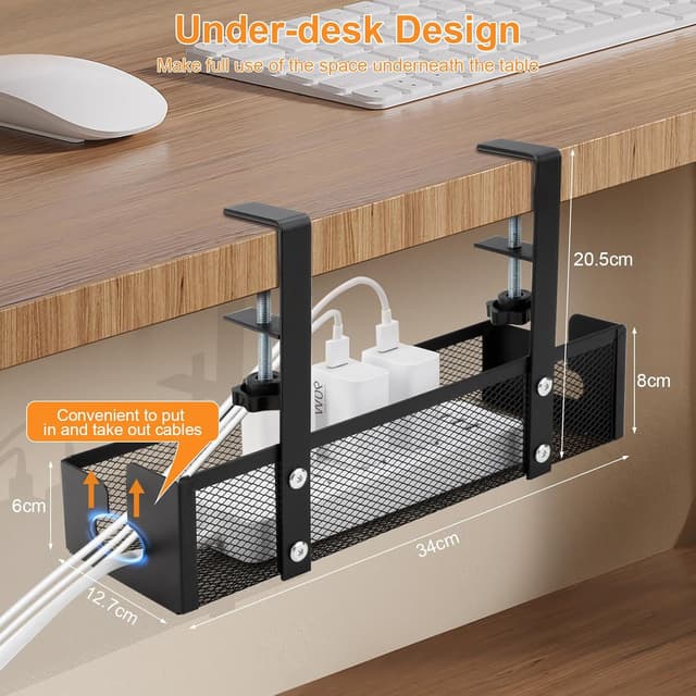 Detalle 2 de Cozary Organizador de Cables Escritorio 34x12,7x20,5 cm