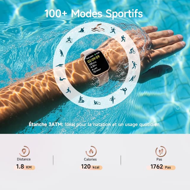 Detalle 1 de Montre connectée femme 1,85" et santé