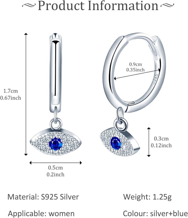 Detalle 2 de VIKILEE 925 Sterlingsilber Ohrringe 0,9 cm