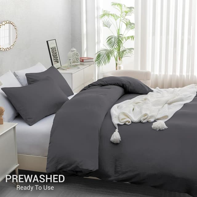 Detalle de Pamposh King Size Duvet Cover Set (Pre-Washed Microfibre) with Zip Closure