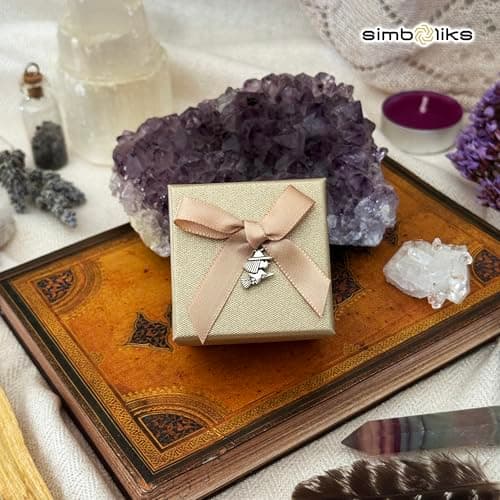 Detalle de Simboliks Anillo Nudo de Bruja ajustable en acero inoxidable para protección mística Wicca