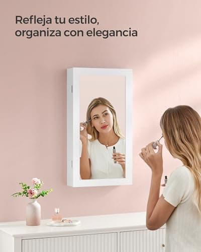 Detalle de SONGMICS armario joyero de pared 10x37x67
