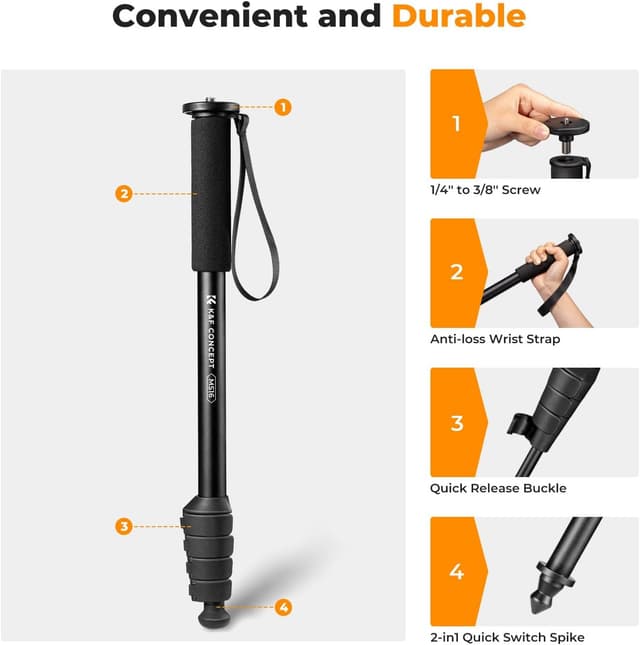 Detalle 2 de K&F CONCEPT MS16 Monopié 160 cm