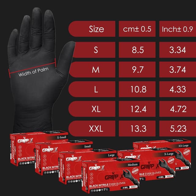 Thumbnail 1 de London Labs Black Nitrile Gloves 4 Mil XS–XXL