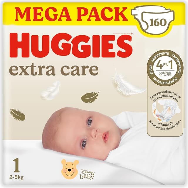 Detalle de Huggies Extra Care Pañales Recién Nacido Disney Talla 1