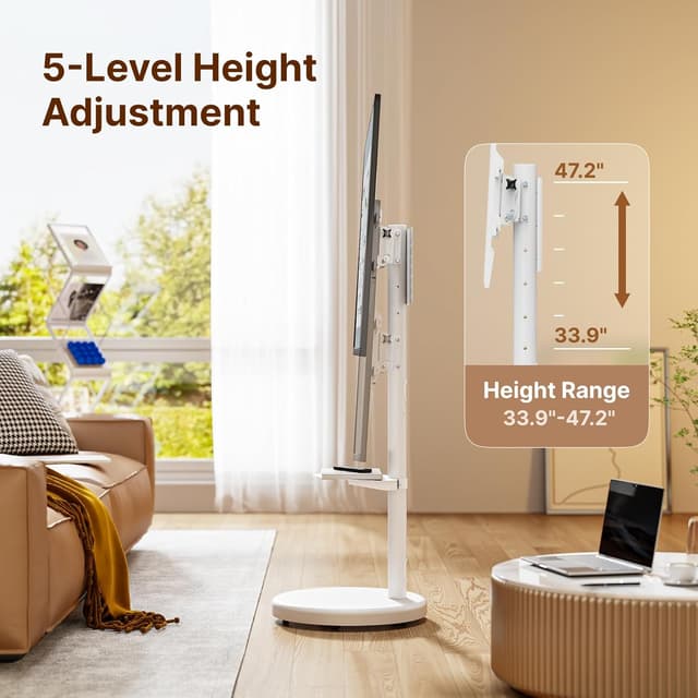 Detalle 2 de ECOTINY Height Adjustable TV Stand 86"