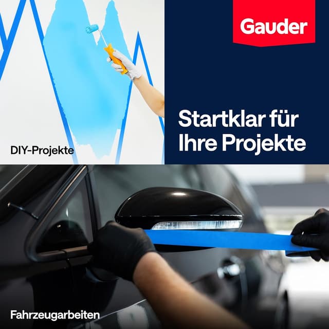 Thumbnail 6 de GAUDER Malerkrepp blau 48 mm x 50 m – Kreppband für präzise Farbkanten (2 Rollen)