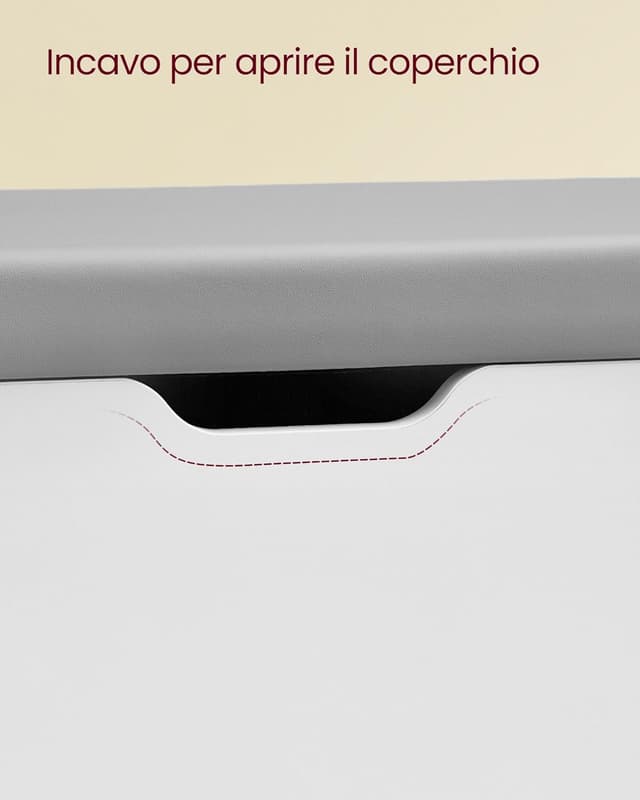 Thumbnail 6 de VASAGLE LHS022WB01 panca scarpiera con sedile imbottito e 3 scomparti, 30 x 80 x 44 cm (bianco nuvola e grigio tortora)