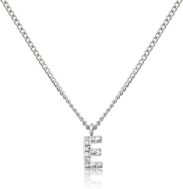 Detalle de GD GOOD.designs EST. 2015 collana con lettera in argento da donna skin-friendly