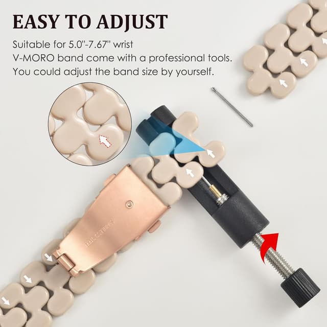 Thumbnail 6 de V-MORO Cute Resin Band for Apple Watch (SE-Oatmeal) — 38mm, 40mm, 41mm, 42mm