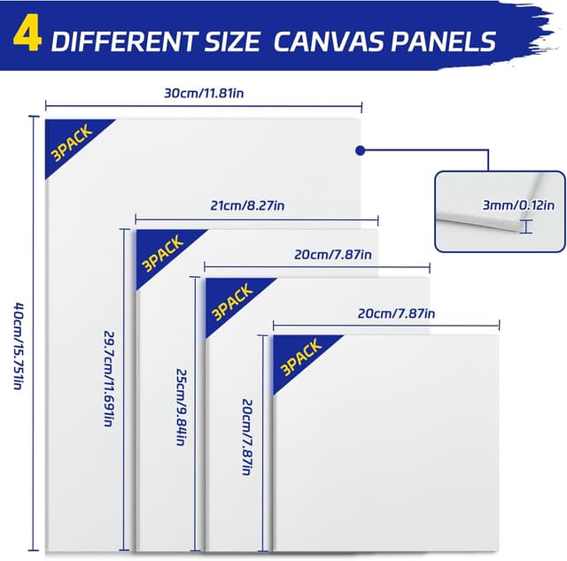 Detalle 2 de RITOLLO Canvas painting panels 12 pack