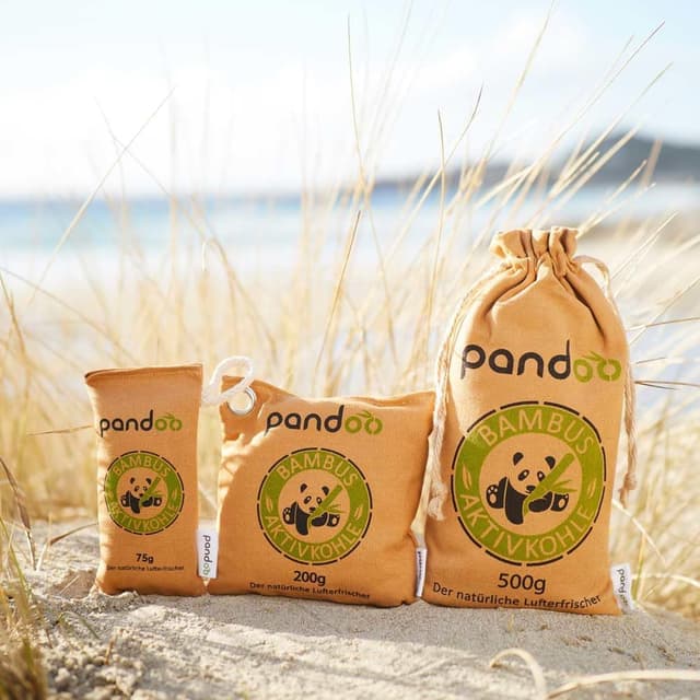 Thumbnail 6 de pandoo Bambus-Lufterfrischer Natürlich mit Aktivkohle (4 x 75 g) – Geruchsentferner für Schuhe, Auto, Schubladen & mehr