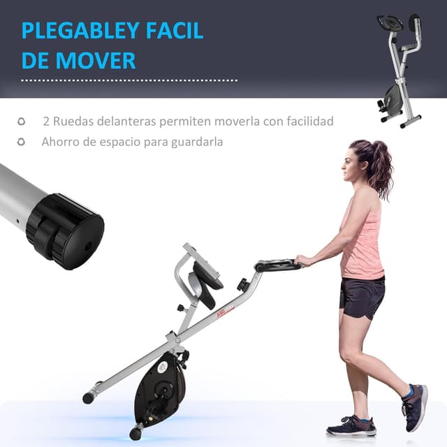 Thumbnail 5 de HOMCOM Bicicleta Estática Plegable con Respaldo 110 kg