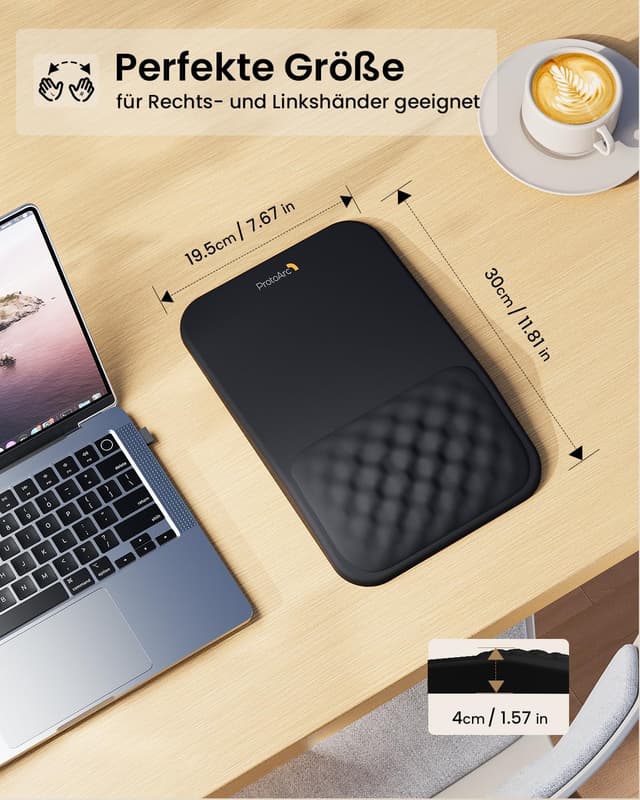 Thumbnail 6 de ProtoArc MP50 Mauspad mit Handgelenkauflage 30×20×4 cm 🖱