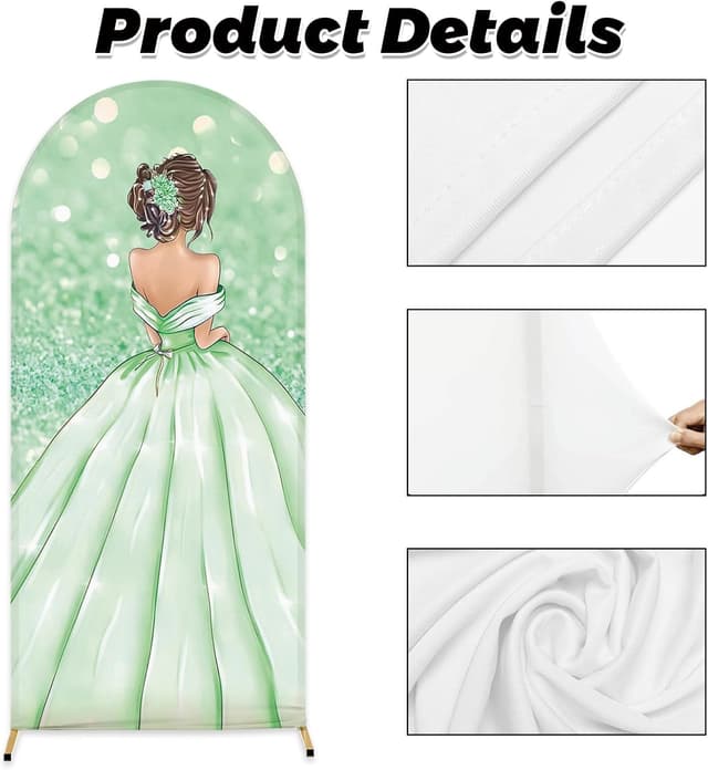 Detalle de MEHOFOND 3.3x7ft Green Ceremony Arch Backdrop