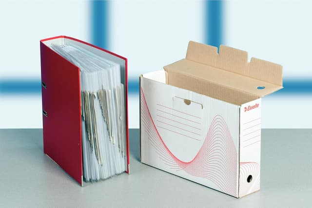 Detalle de ESSELTE Boxy 100 20172 Scatola archivio per documenti A4, 25 x 35 x 10 cm, bianca (confezione da 10)