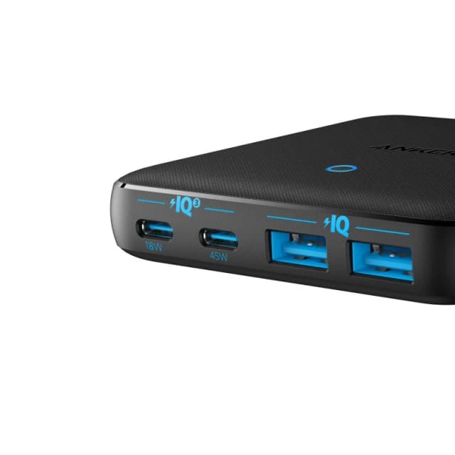 Detalle 2 de Anker PowerPort Atom III multicargador de 65W con 2 USB-C y 4 salidas en negro