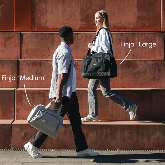 Thumbnail 6 de LARKSON Weekender Finja Medium (Schwarz) – stylische Reisetasche mit Schuhfach, Laptopfach bis 15 Zoll und 26 l Volumen