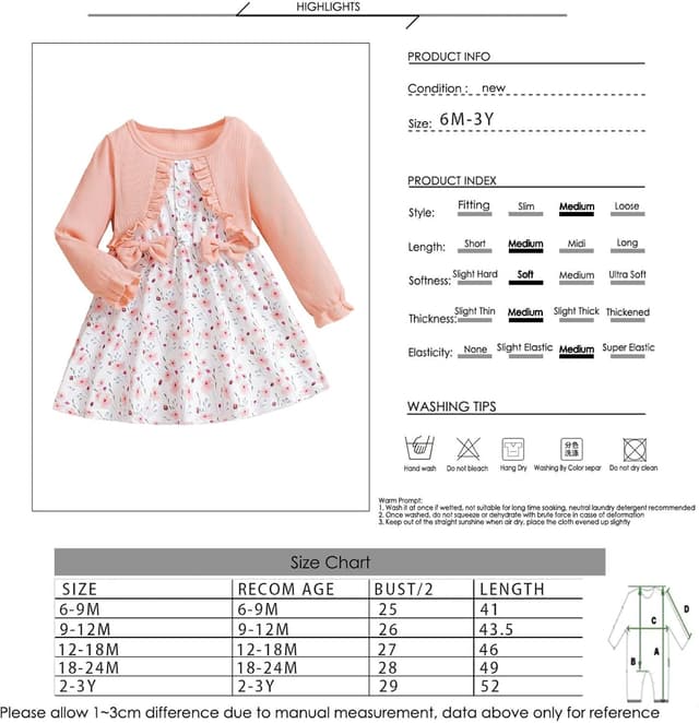 Thumbnail 6 de HPSOM Toddler Dress Set floral ruffles