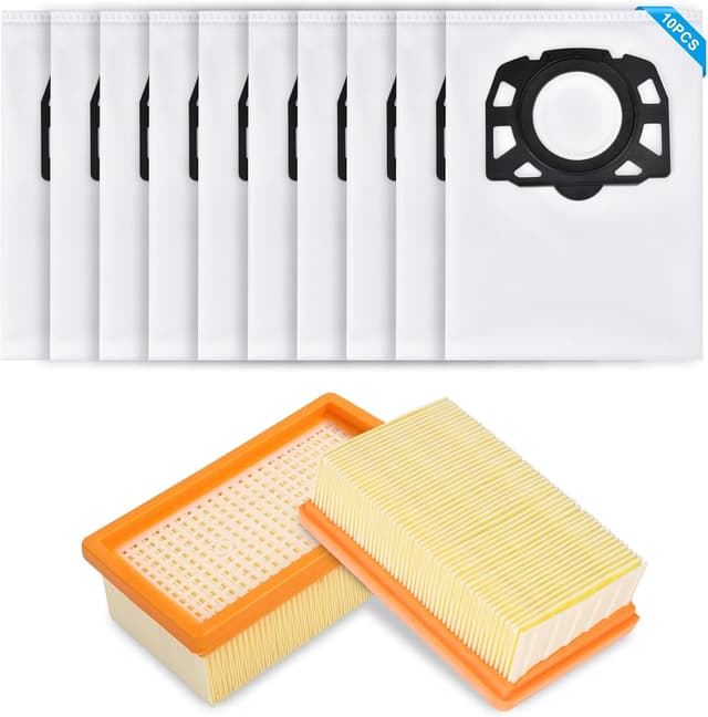 Detalle de Kit 10 sacchetti compatibili + 2 filtri per aspirapolvere Kärcher WD4/WD5/WD6 e MV4/MV5/MV6