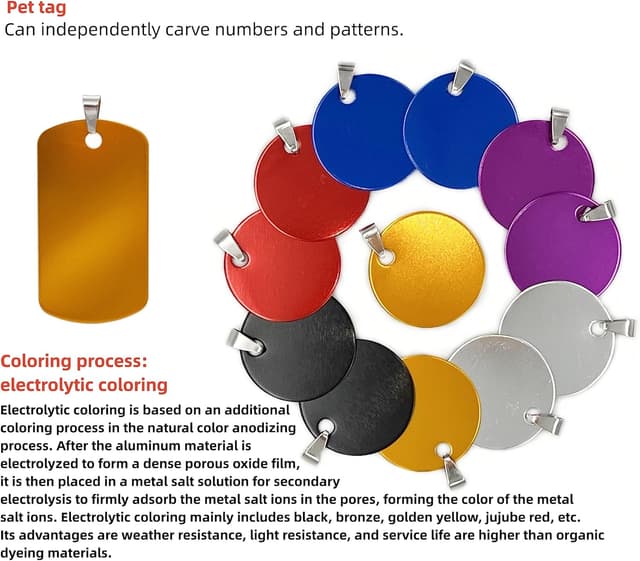 Thumbnail 4 de NanTun Rectangle Aluminium Dog Tags 12-Pack