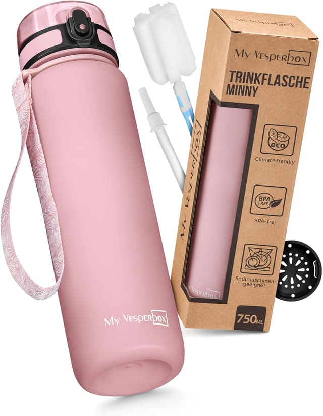 Detalle de My Vesperbox® Kinder-Trinkflasche 750 ml – auslaufsicher auch bei Kohlensäure, aus Tritan