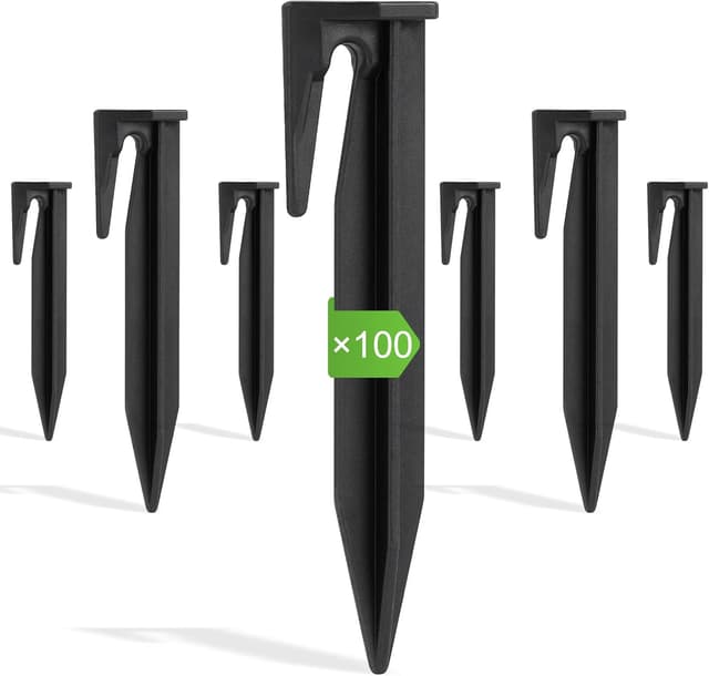 Detalle de OFFCUP Ground Spikes for Robotic Lawnmower (100pcs) – Universal boundary cable ground anchors