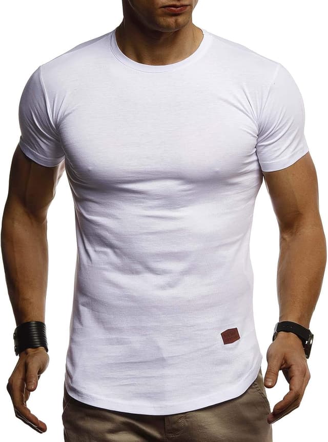 Detalle 2 de Leif Nelson Herren Casual T-Shirt mit Rundhalsausschnitt – alltagstauglich kombinierbar