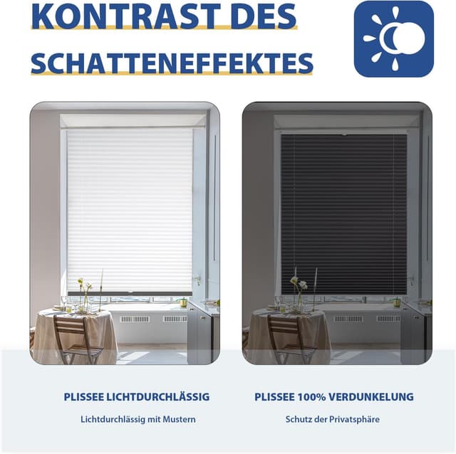 Thumbnail 5 de Sekey Plissee Doppelplissee 85x120cm Verdunkelung