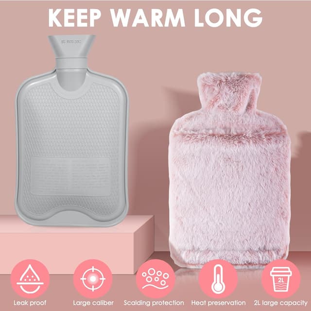 Detalle de BOLEi Wärmflasche 2L mit Kängurutasche