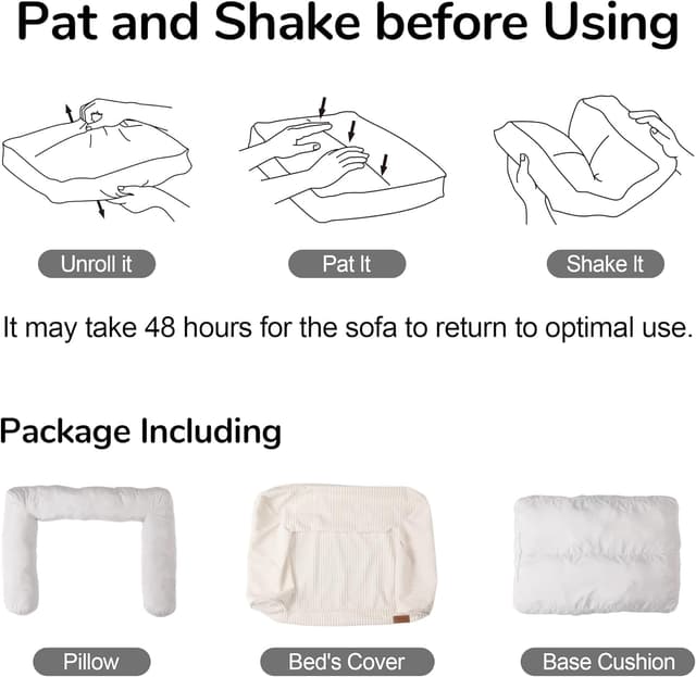 Thumbnail 6 de FUKUMARU Cat Couch Bed 27 inch cosy corduroy pet sofa